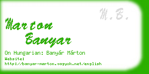 marton banyar business card